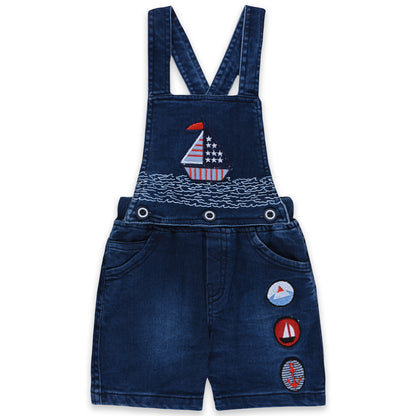 Baby Boys Printed T-Shirt and Shorts Dungaree Set