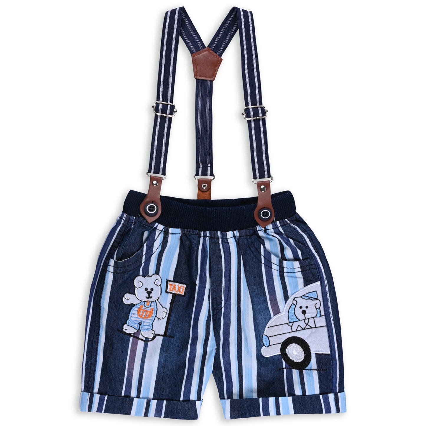 Baby Boys Striped T-Shirt and Shorts Dungaree Set