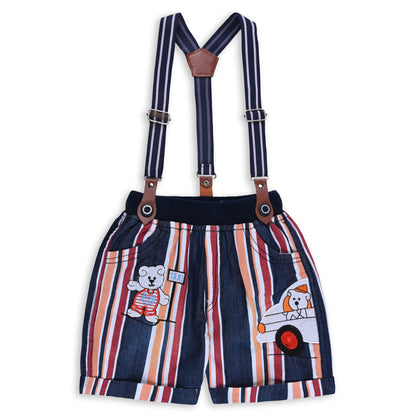 Baby Boys Striped T-Shirt and Shorts Dungaree Set