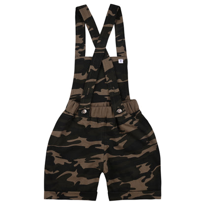 Baby Boys Camouflage Pattern T-Shirt and Shorts Dungaree Set