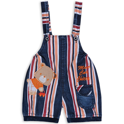 Baby Boys Striped and Applique T-Shirt and Shorts Dungaree Set