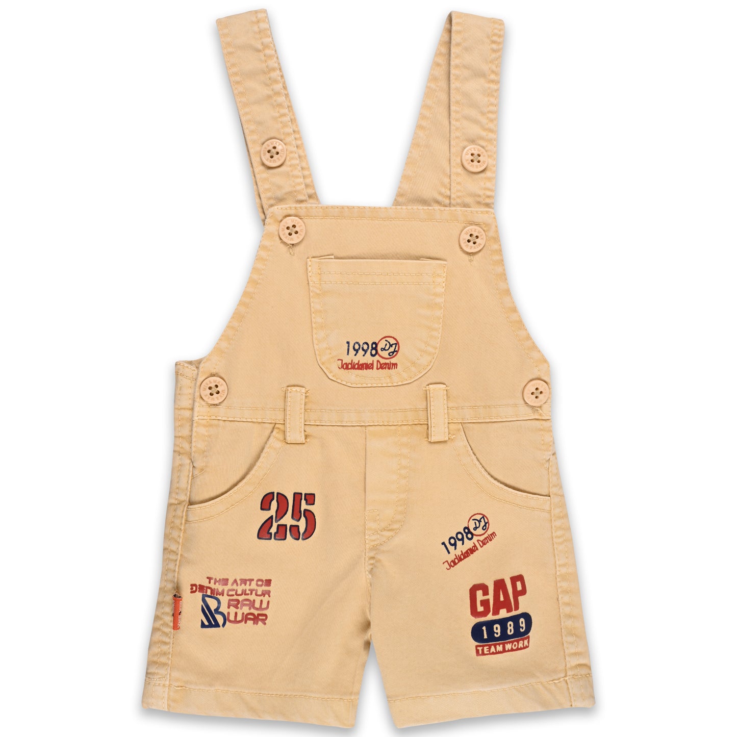 Baby Boys Printed T-Shirt and Shorts Dungaree Set