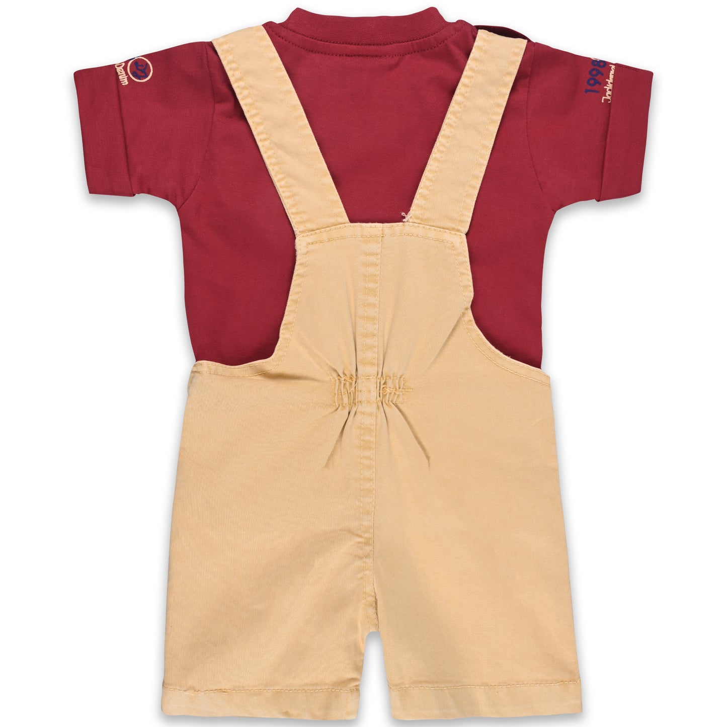 Baby Boys Printed T-Shirt and Shorts Dungaree Set