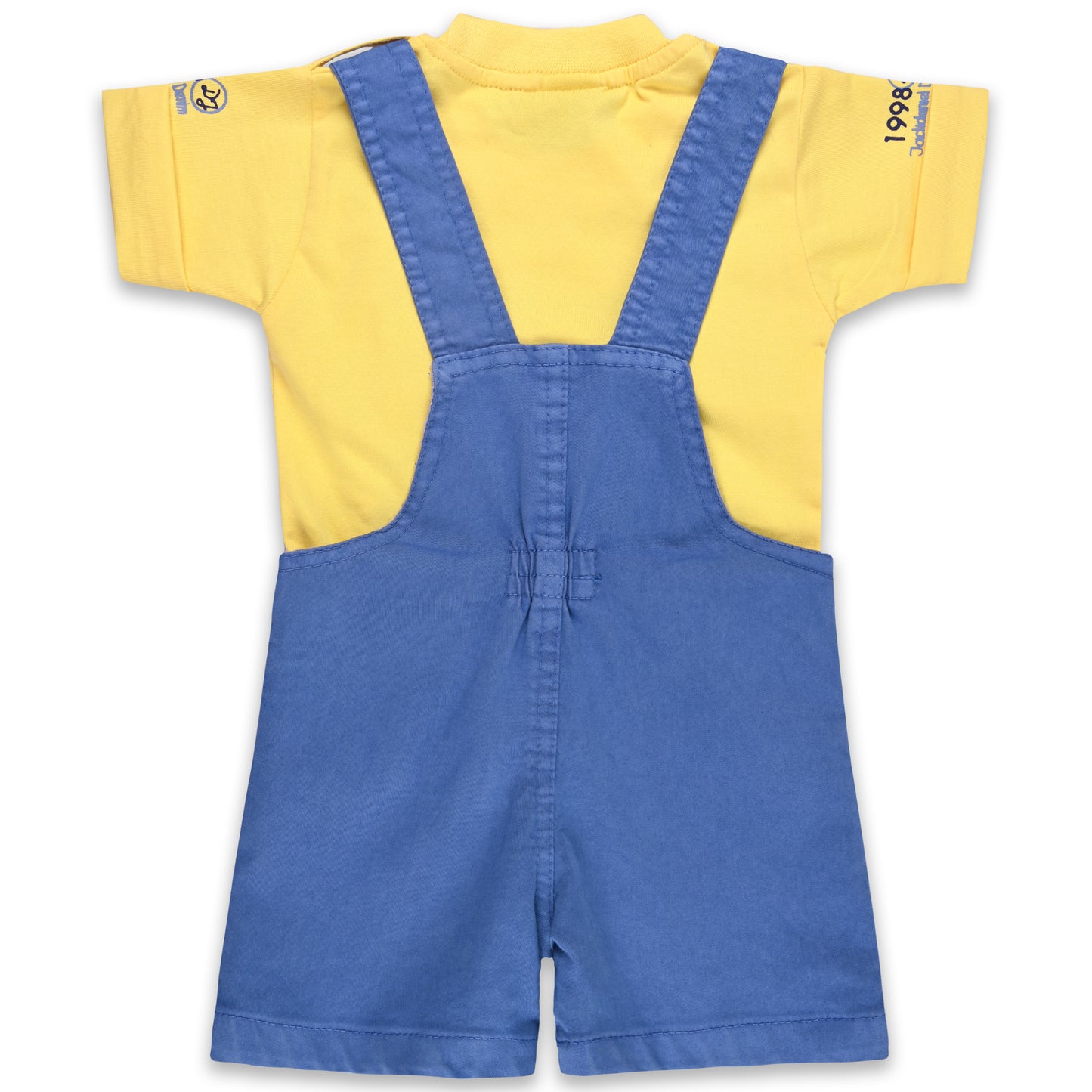 Baby Boys Printed T-Shirt and Shorts Dungaree Set