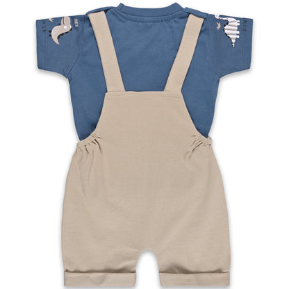 Baby Boys Graphic Print T-Shirt and Shorts Dungaree Set