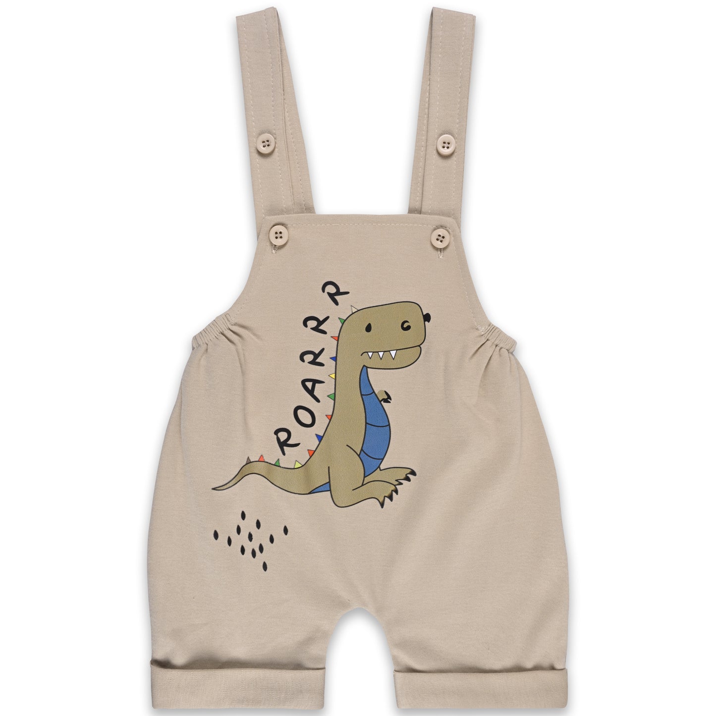 Baby Boys Graphic Print T-Shirt and Shorts Dungaree Set