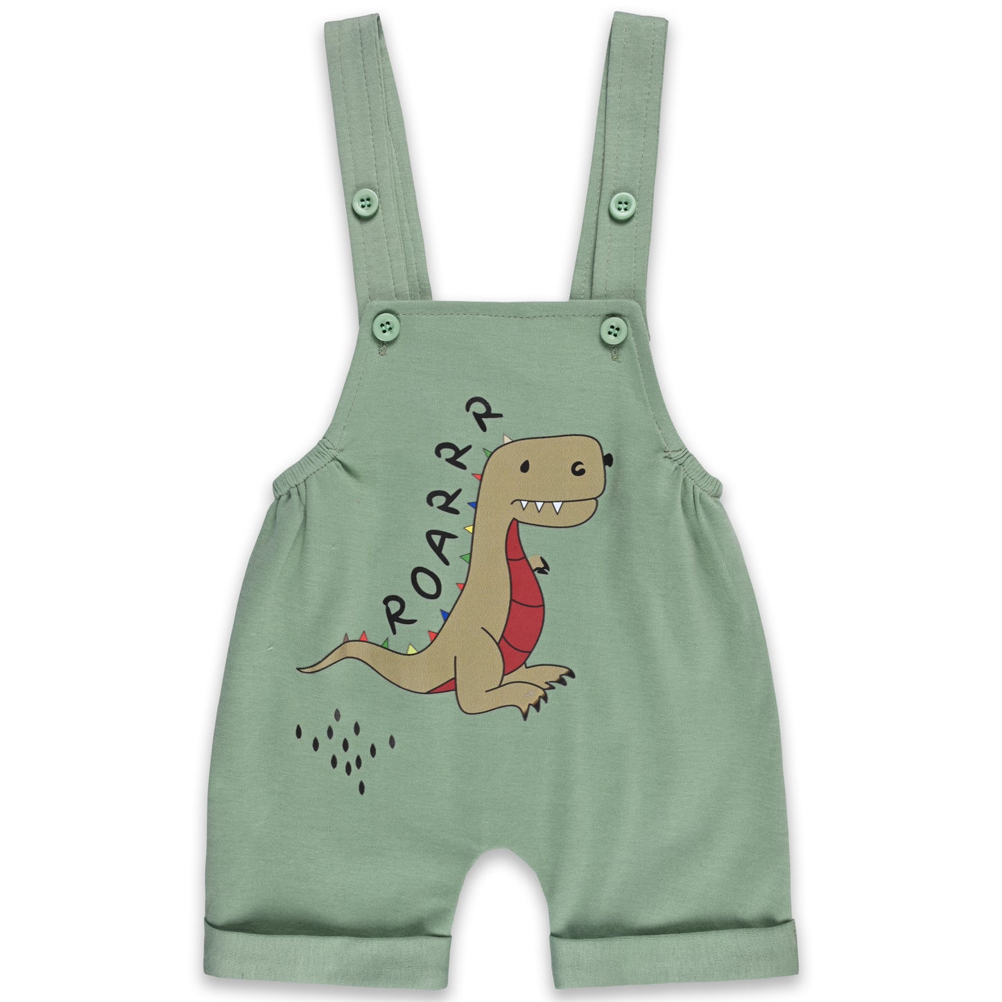 Baby Boys Graphic Print T-Shirt and Shorts Dungaree Set