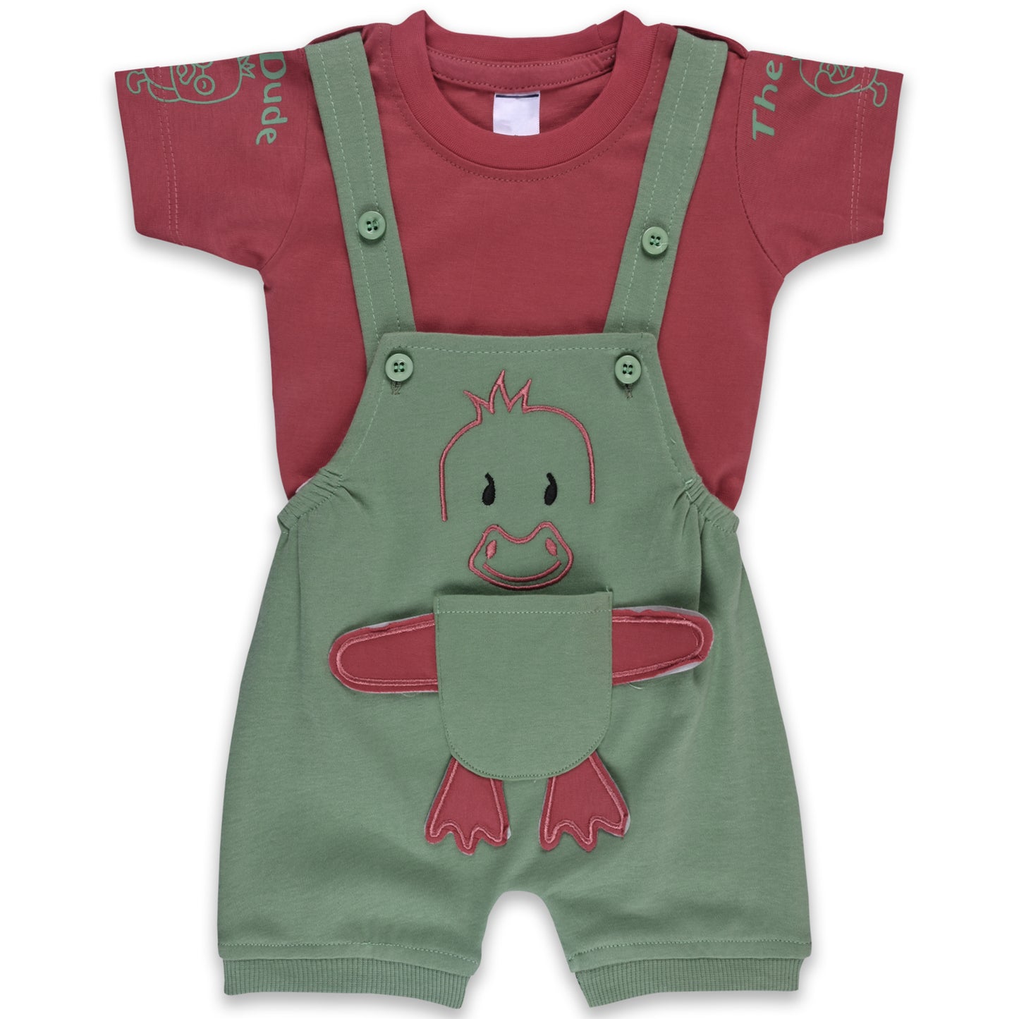 Baby Boys Applique T-Shirt and Shorts Dungaree Set