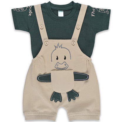 Baby Boys Applique T-Shirt and Shorts Dungaree Set