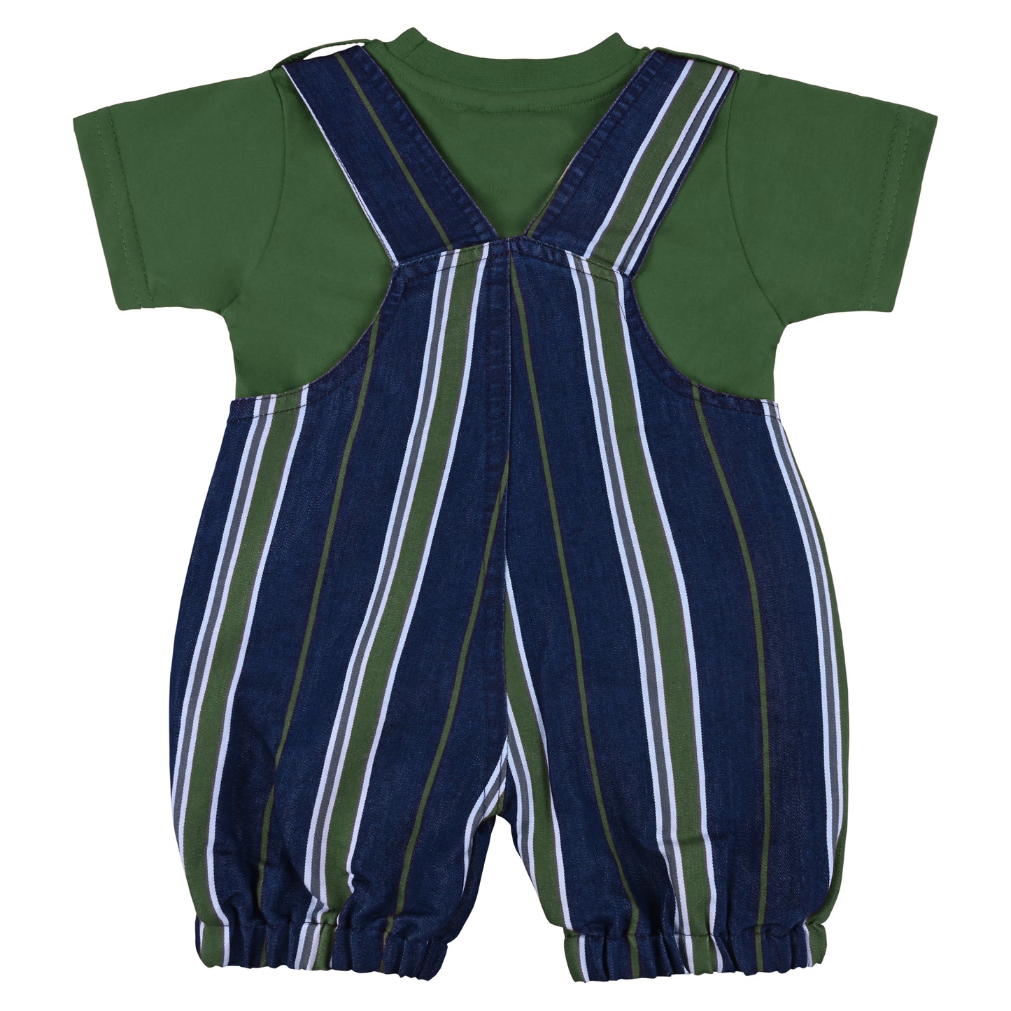 Baby Boys Striped T-Shirt and Shorts Dungaree Set