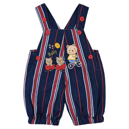 Baby Boys Striped T-Shirt and Shorts Dungaree Set