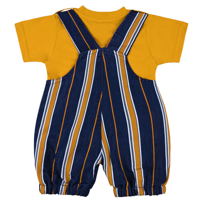 Baby Boys Striped T-Shirt and Shorts Dungaree Set