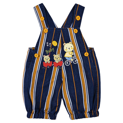 Baby Boys Striped T-Shirt and Shorts Dungaree Set