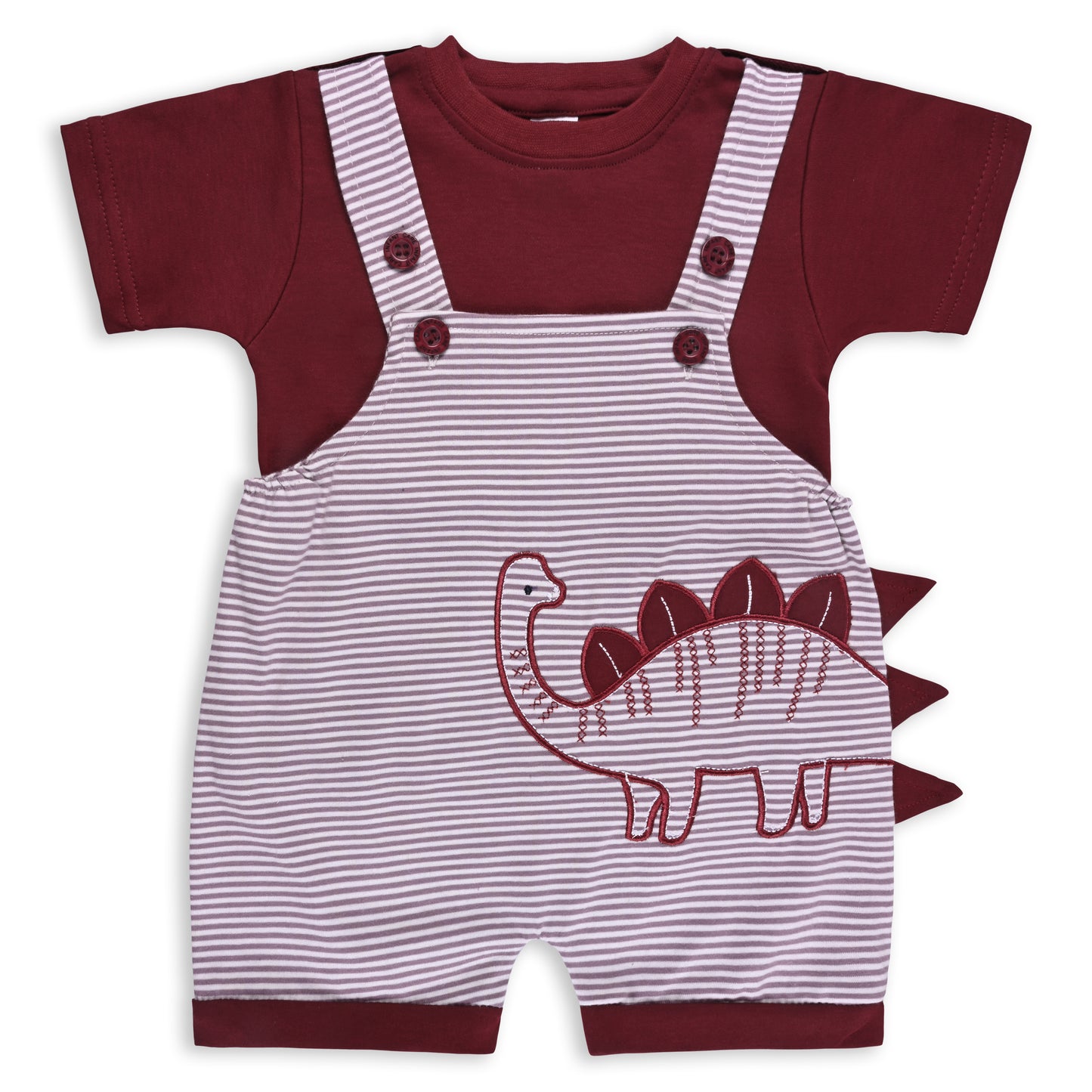 Baby Boys Striped T-Shirt and Shorts Dungaree Set