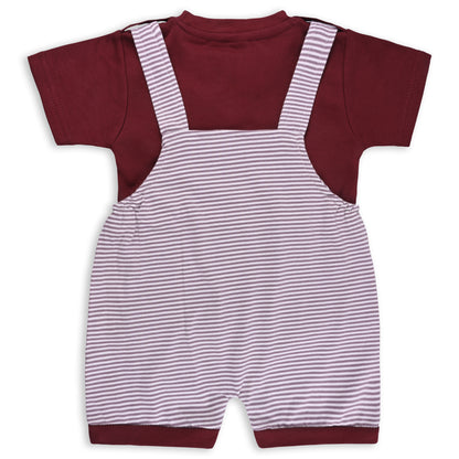 Baby Boys Striped T-Shirt and Shorts Dungaree Set