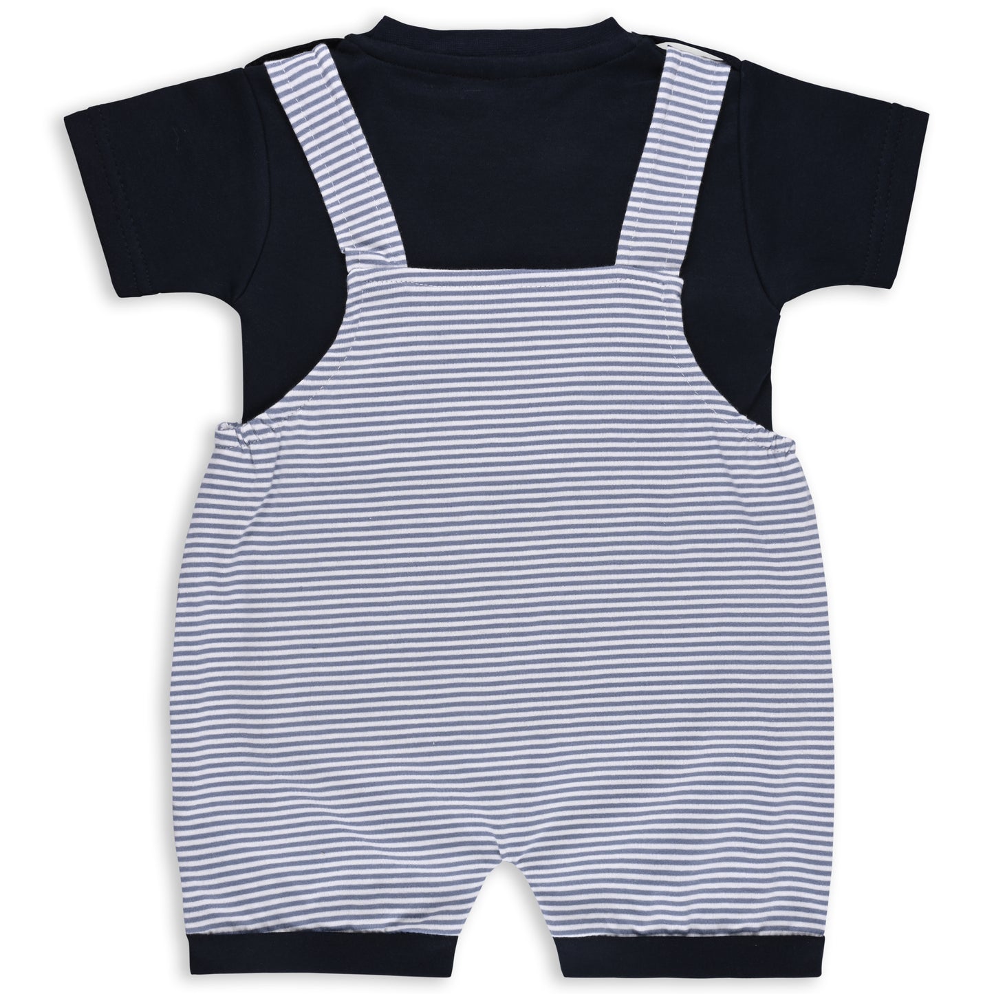 Baby Boys Striped T-Shirt and Shorts Dungaree Set