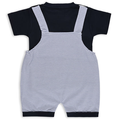 Baby Boys Striped T-Shirt and Shorts Dungaree Set