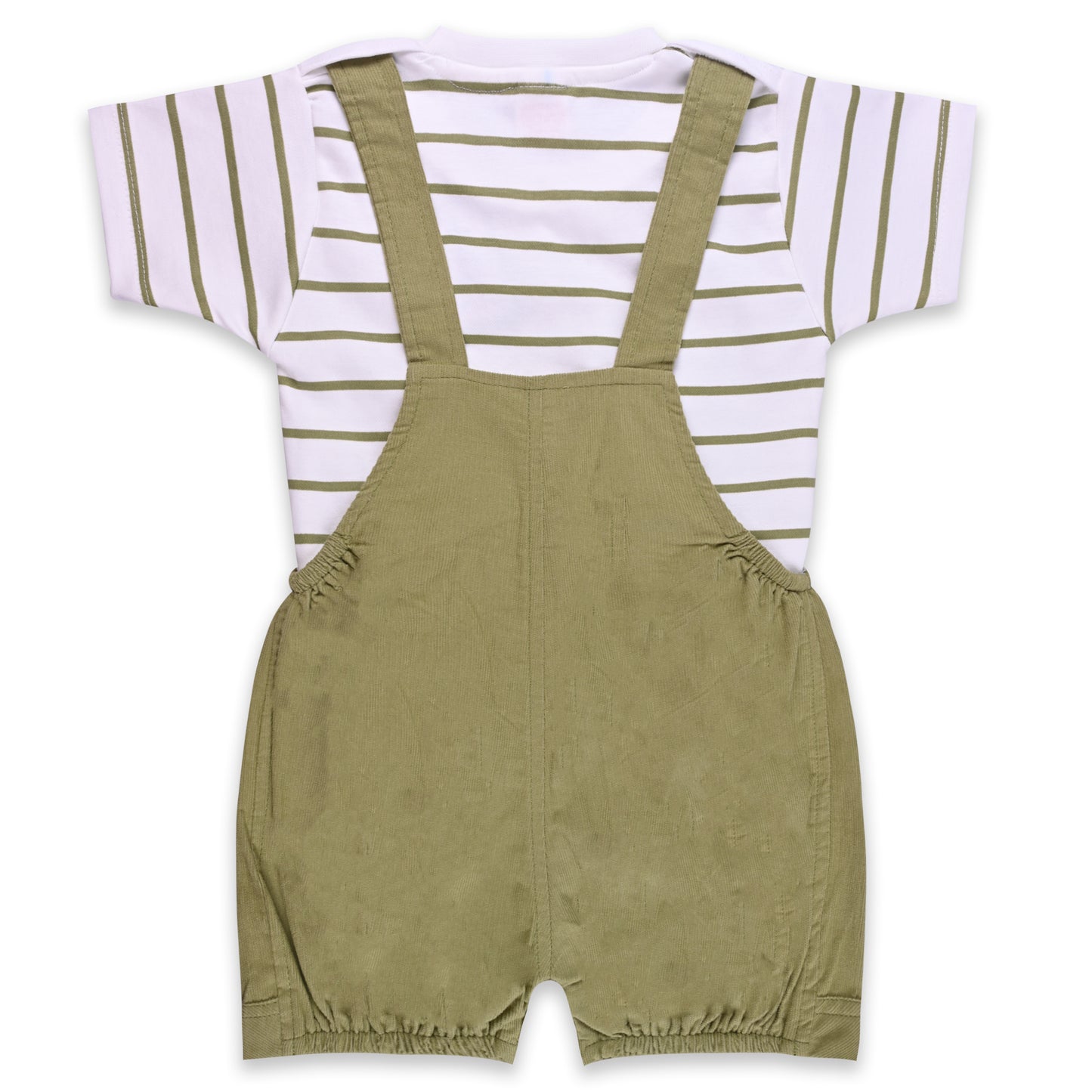 Baby Boys Striped T-Shirt and Shorts Dungaree Set