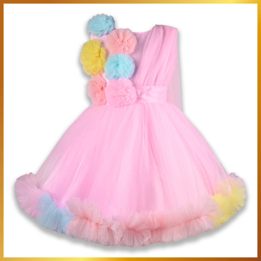 Girls Floral Party Net dress