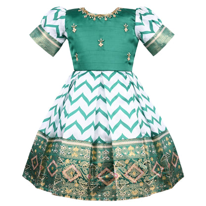 Girls Ethnic Motifs Woven Design Dress