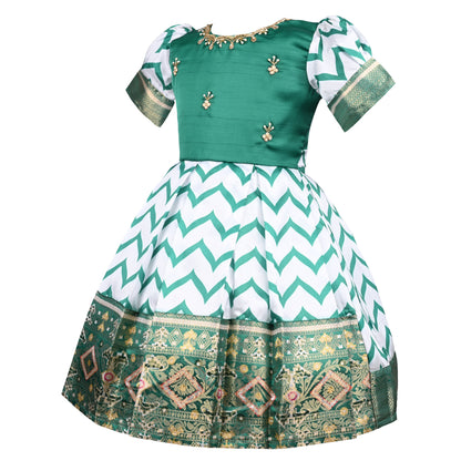 Girls Ethnic Motifs Woven Design Dress