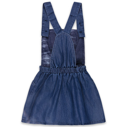 Girls Solid Top and Shorts Dungaree Set