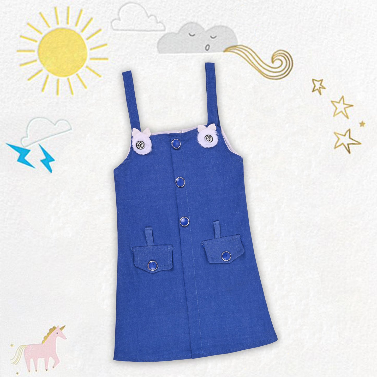 Girls Casual Top and Dungaree Set