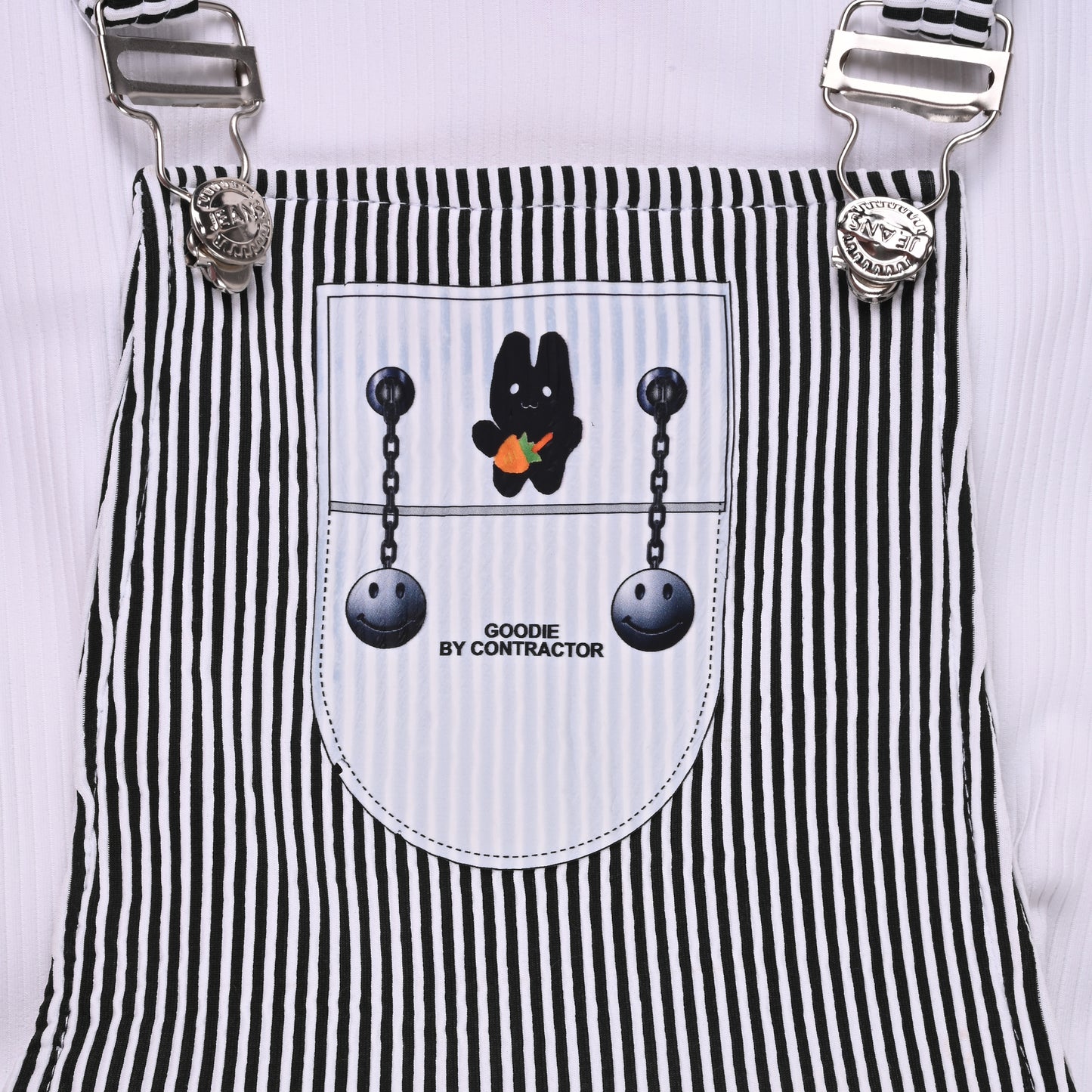 Girls Striped Top and Dungaree Set