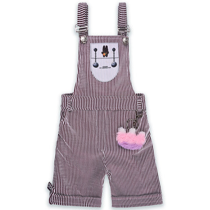 Girls Striped Top and Dungaree Set