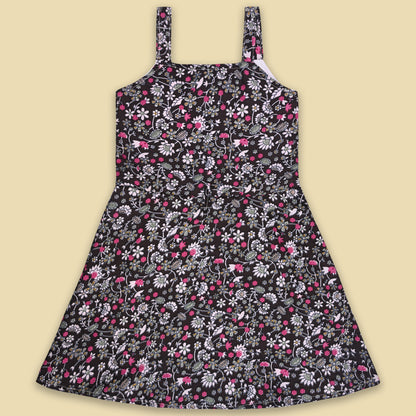 Girls Floral Print Full Sleeve Top and Dungaree Set