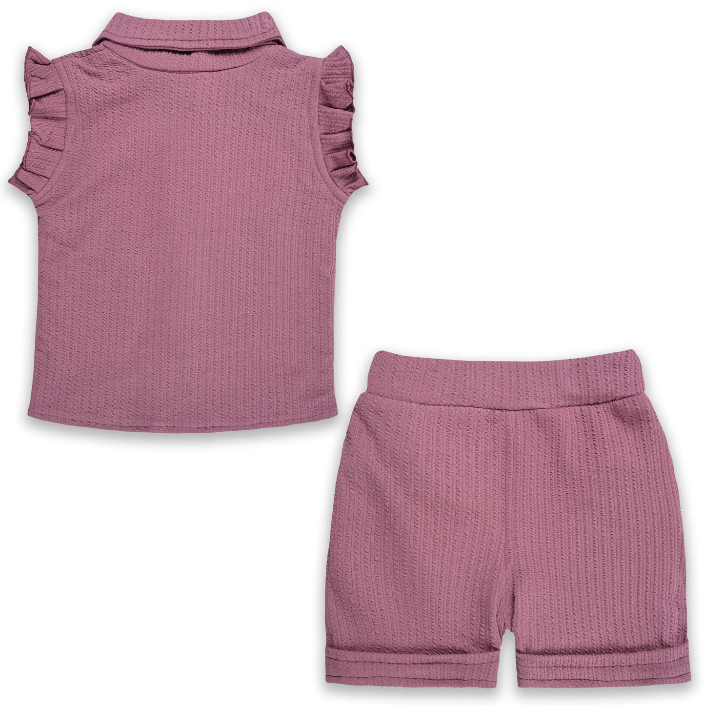 Girls Solid Short Sleeve Top And Shorts