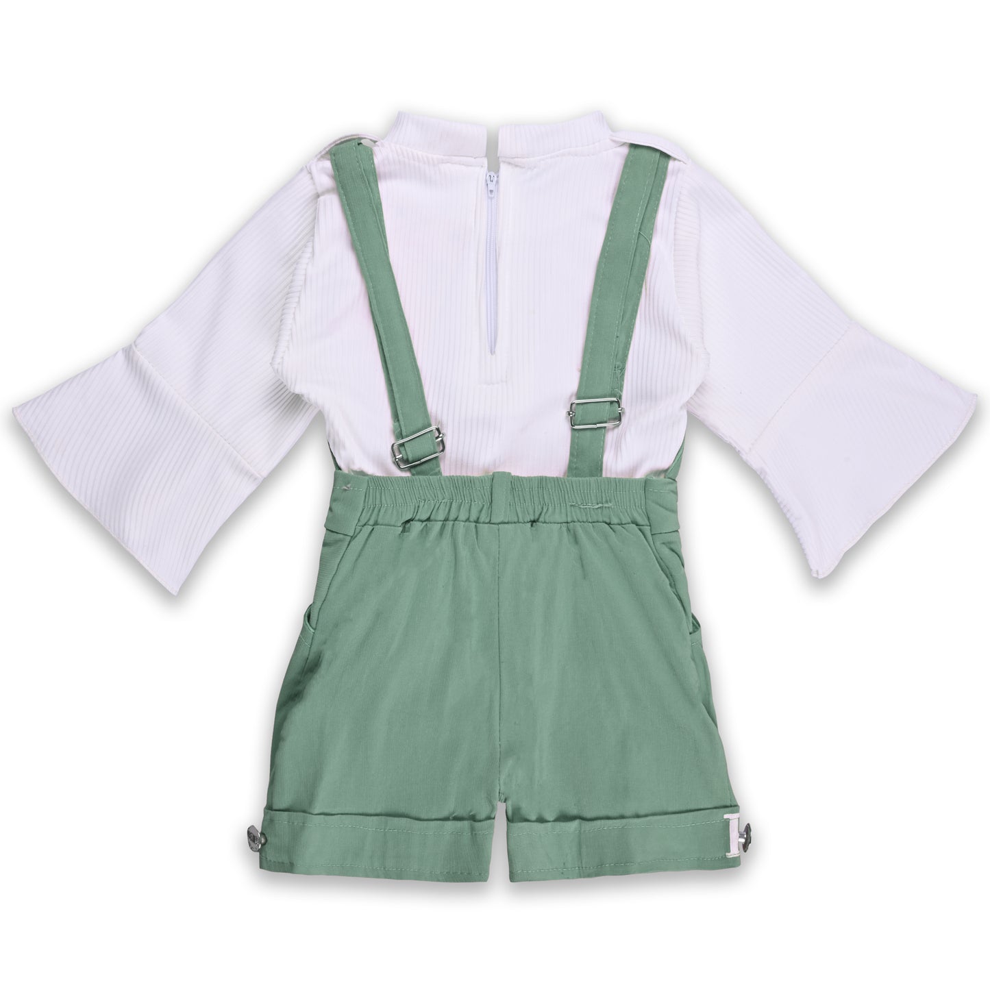 Girls Printed Full Sleeve Top and Dungaree Set