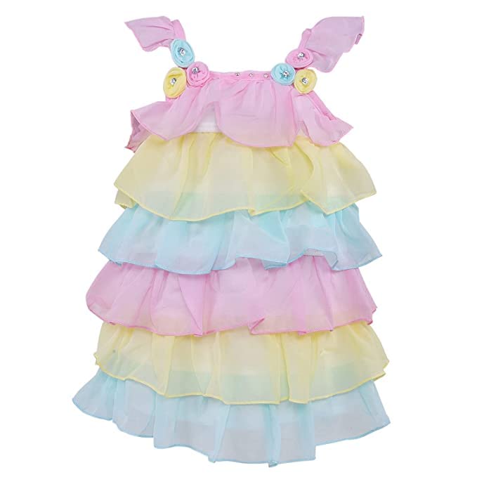 Baby Girls party wear Layered flower Embellished Dress