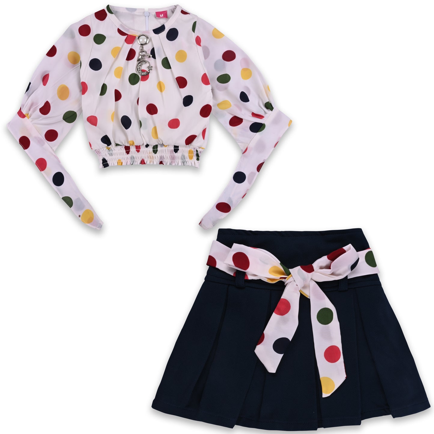 Baby Girls Polka Print Top and Skirt Clothing Set