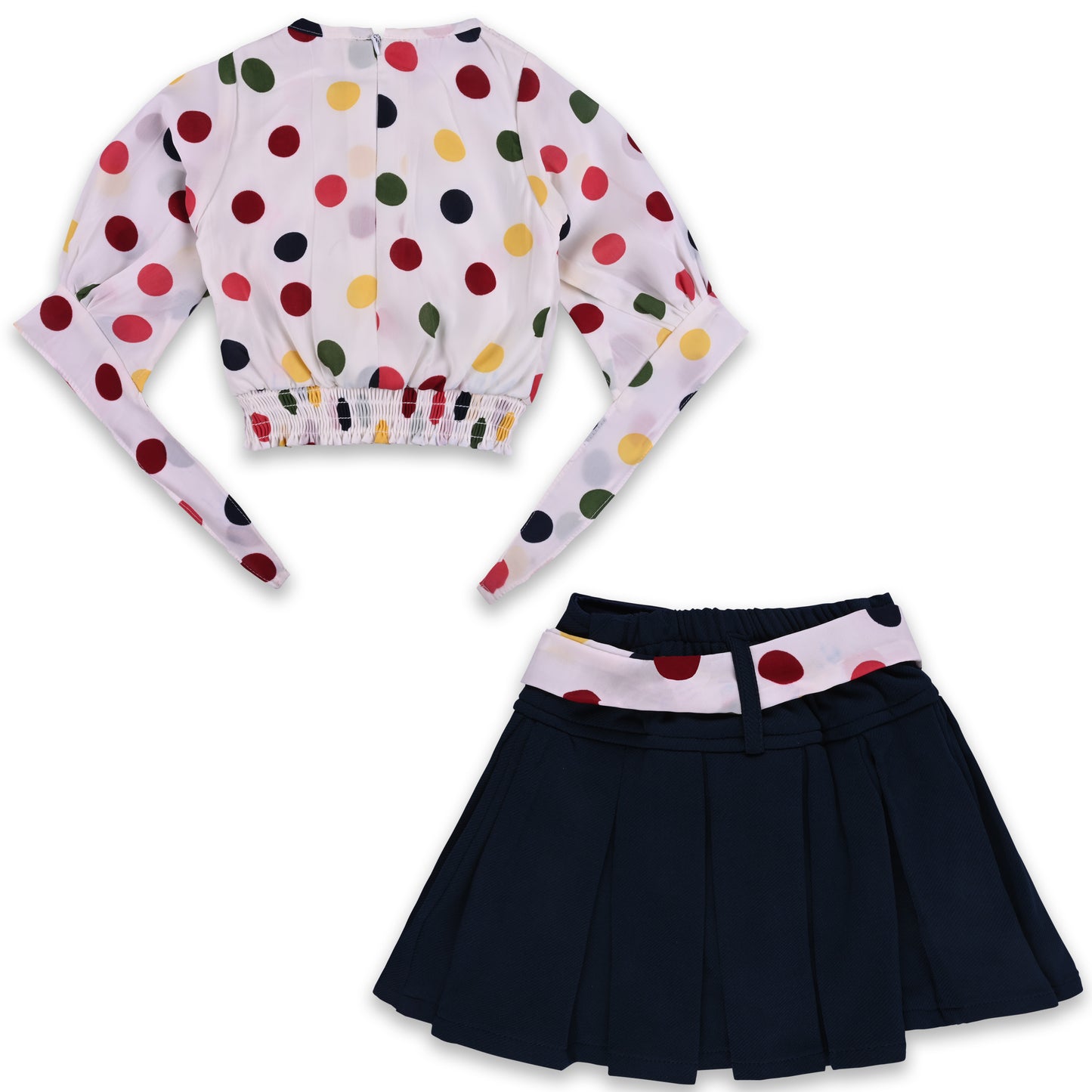 Baby Girls Polka Print Top and Skirt Clothing Set