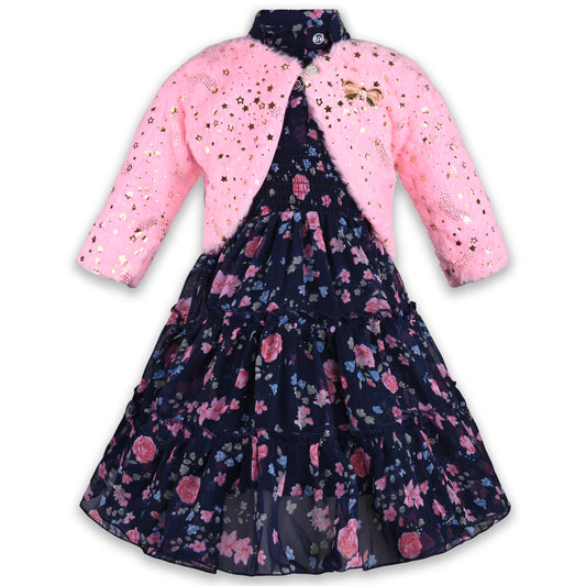 Baby Girls Georgette Floral Print Frocks Dress