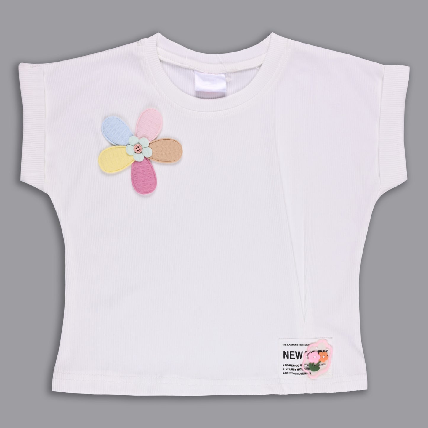 Girls Flower Designed T-Shirt