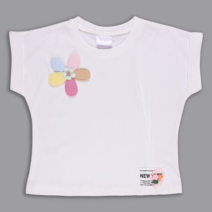 Girls Flower Designed T-Shirt