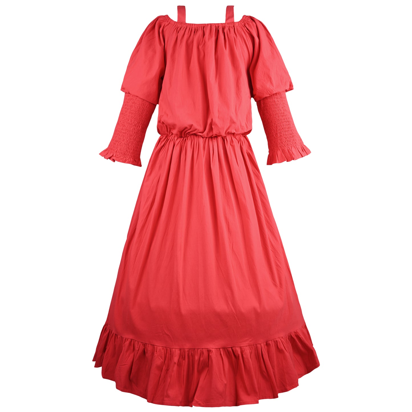 Girl Solid Bell Sleeve Fit and Flare Frock Dress