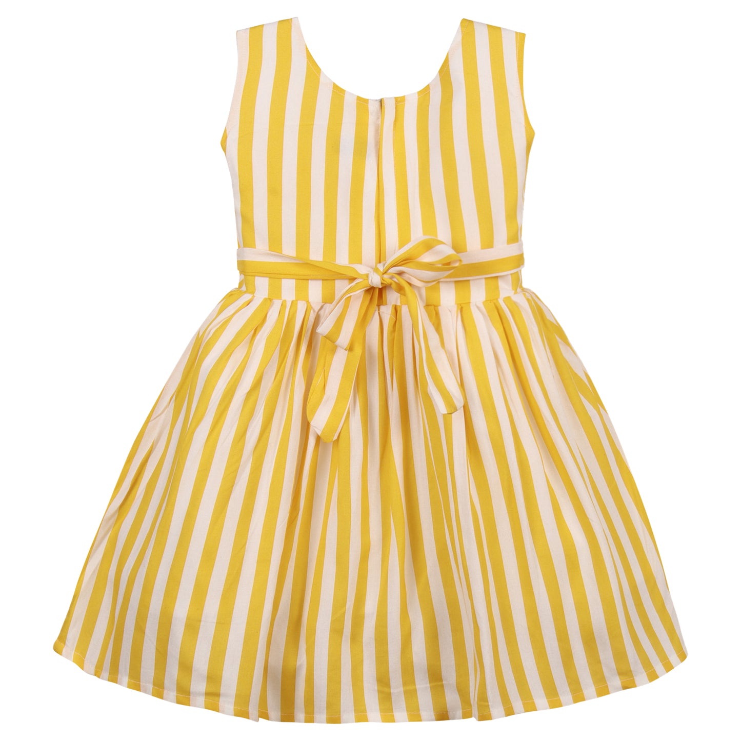 Girls Striped A-line dress with back tie