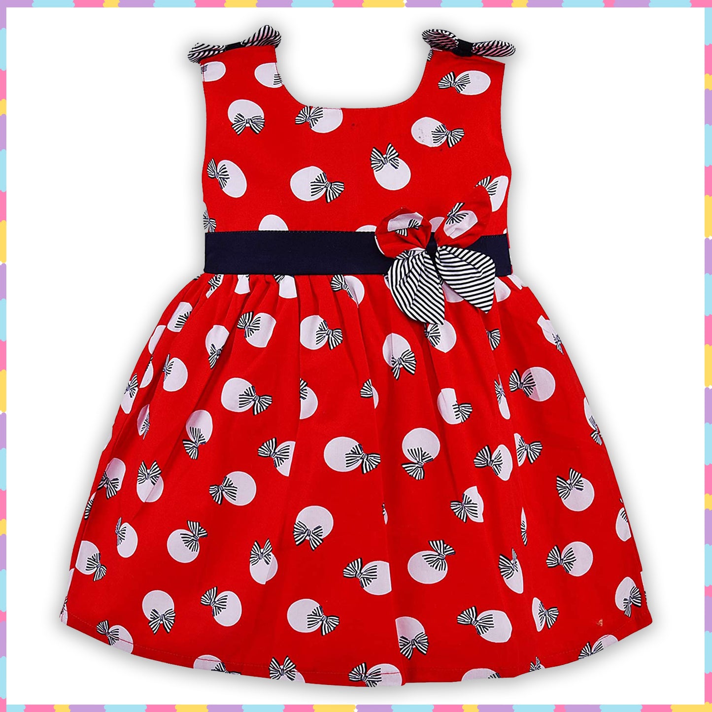 Girls Printed A-line Cotton dress