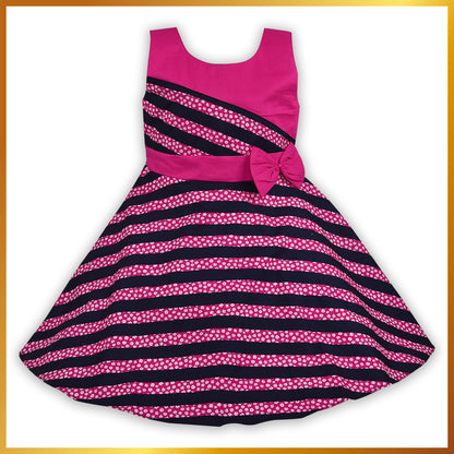 Girls Striped Sleeveless A-line dress