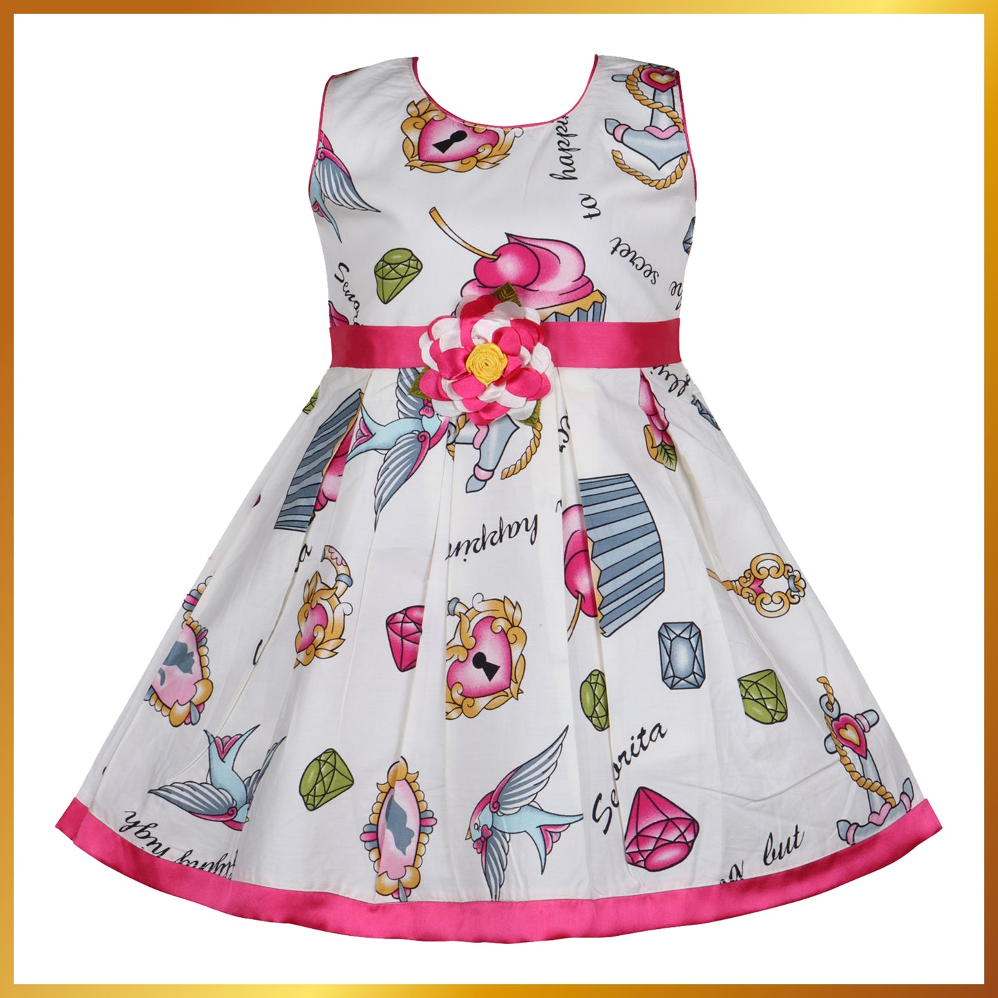 Girls A-line Floral Printed dress