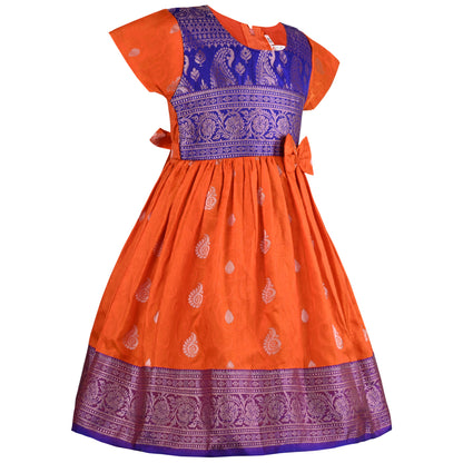 Girls Woven Regular Sleeve Fit and Flare Frock Dress