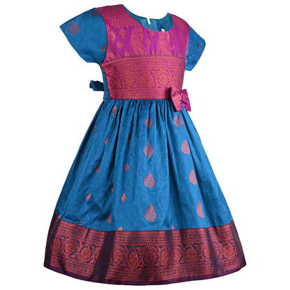 Girls Woven Regular Sleeve Fit and Flare Frock Dress