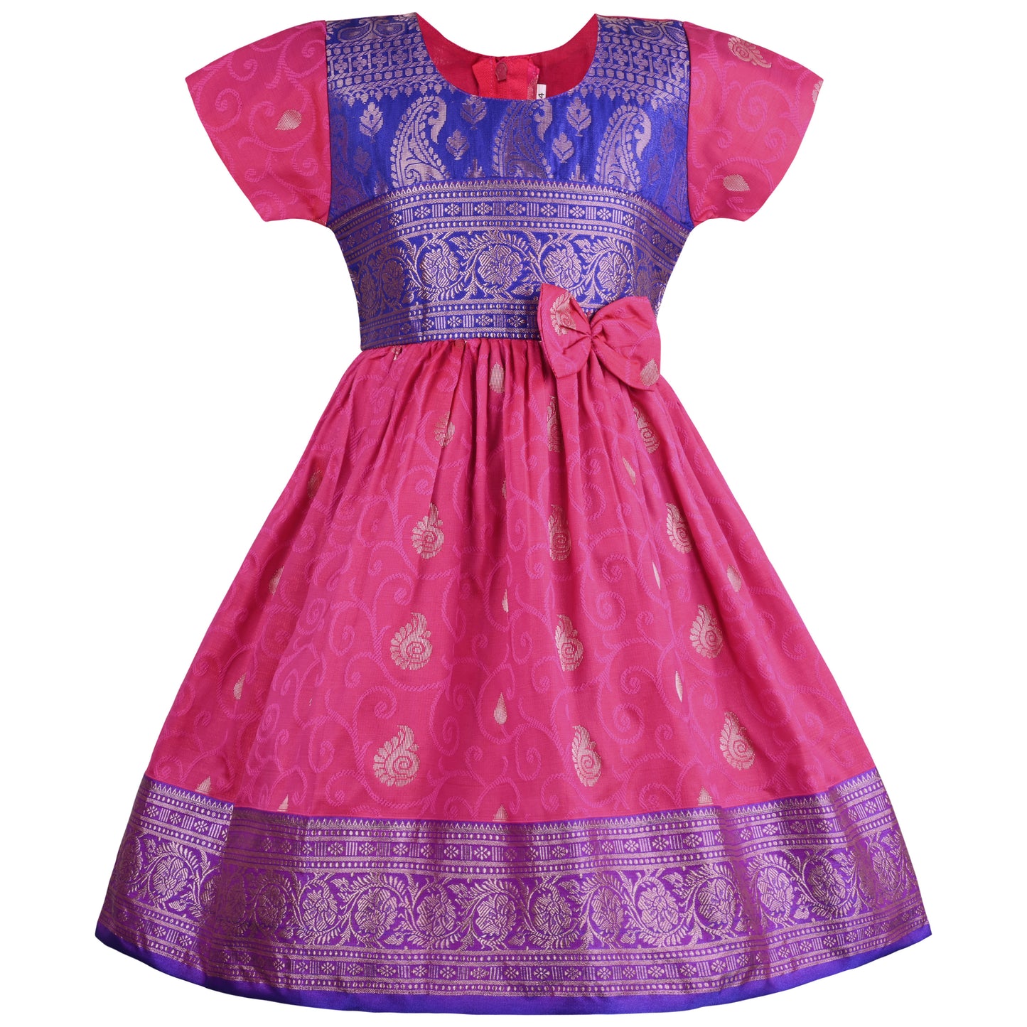 Girls Woven Regular Sleeve Fit and Flare Frock Dress