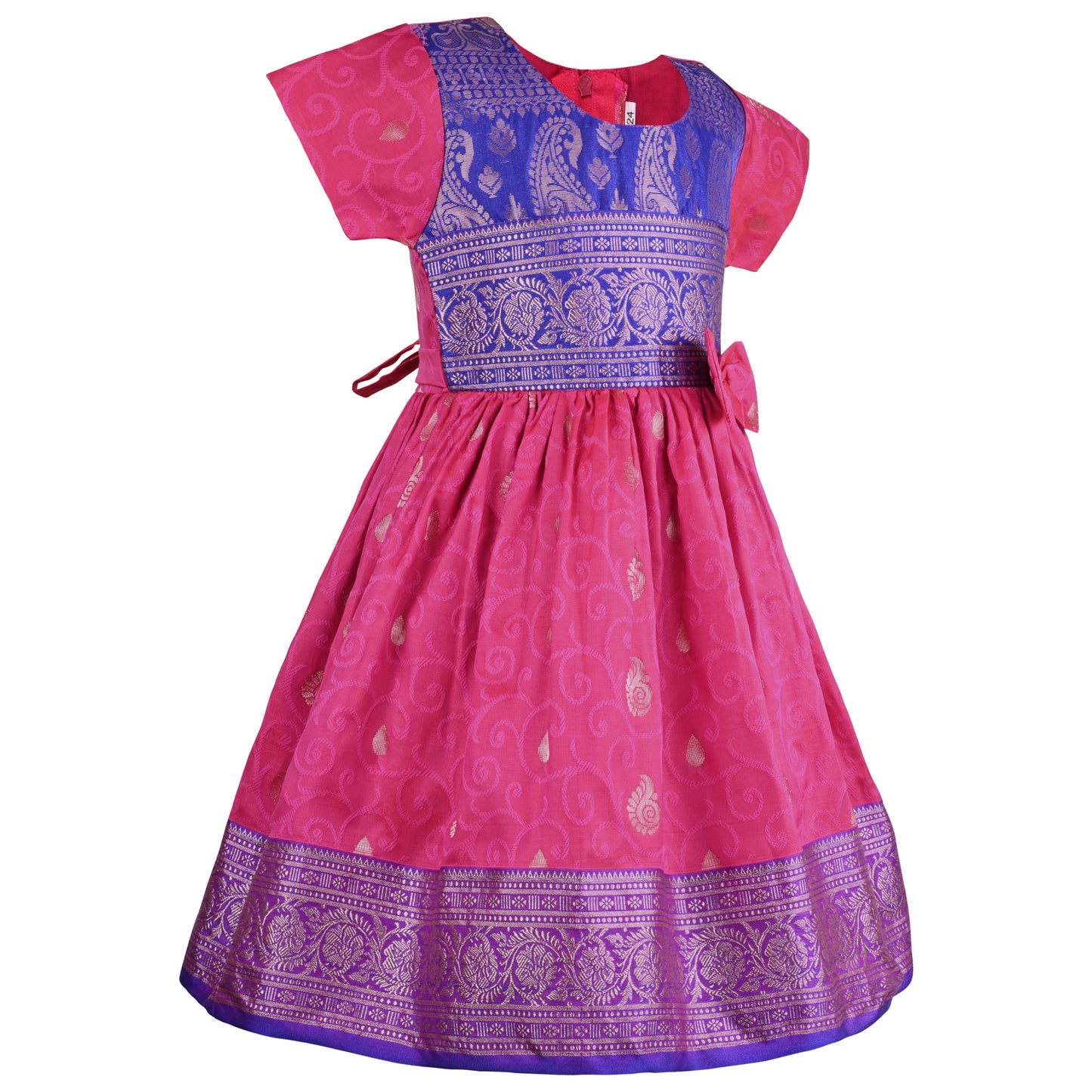 Girls Woven Regular Sleeve Fit and Flare Frock Dress