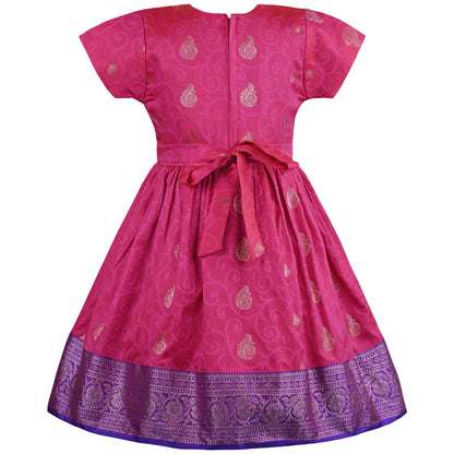 Girls Woven Regular Sleeve Fit and Flare Frock Dress