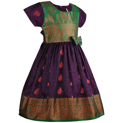 Girls Woven Regular Sleeve Fit and Flare Frock Dress