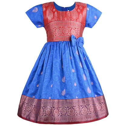 Girls Woven Regular Sleeve Fit and Flare Frock Dress